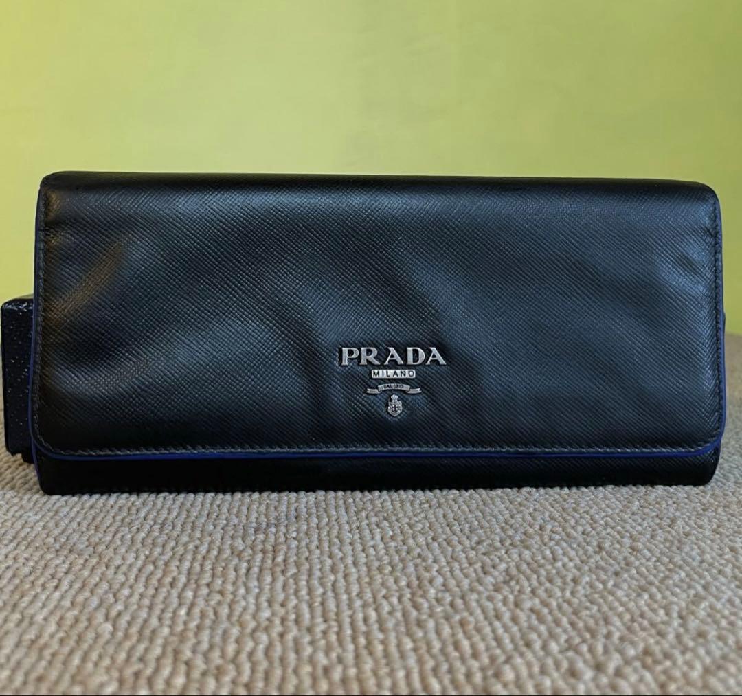 美品 PRADA プラダ サフィアーノレザー 長財布 ロングウォレット