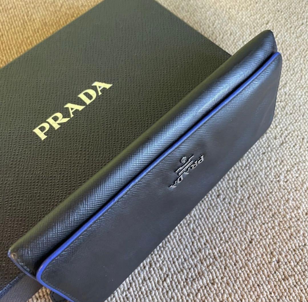 美品 PRADA プラダ サフィアーノレザー 長財布 ロングウォレット