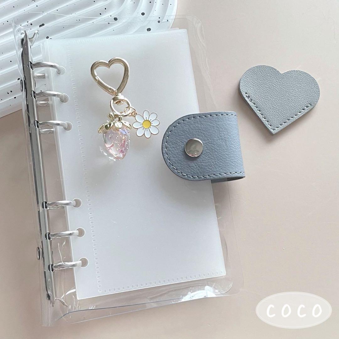 アクリルバインダー 貯金 A6 韓国 リフィル グレー ハート いちご