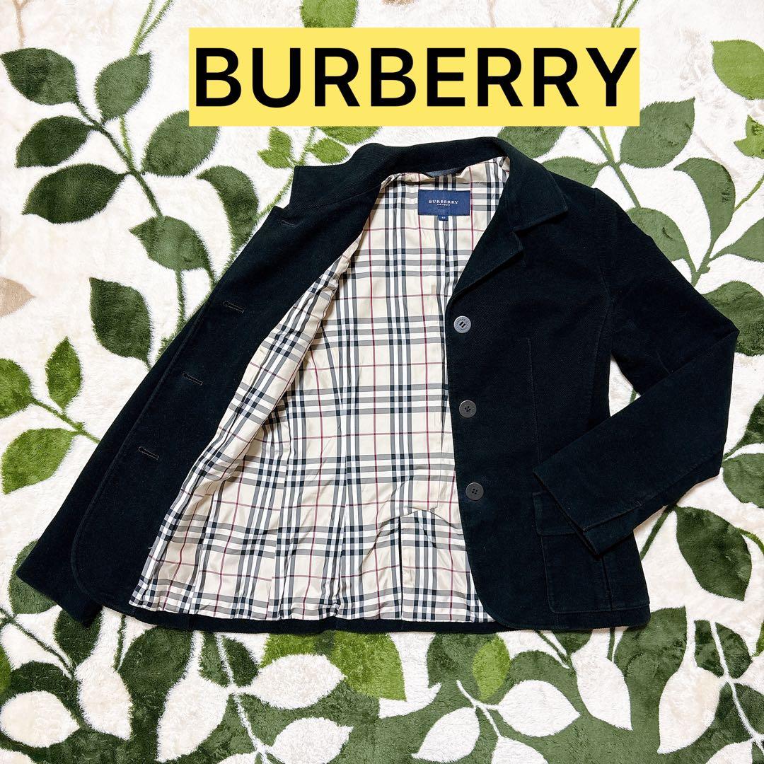 バーバリーロンドン コーデュロイジャケット ノバチェック ブラック