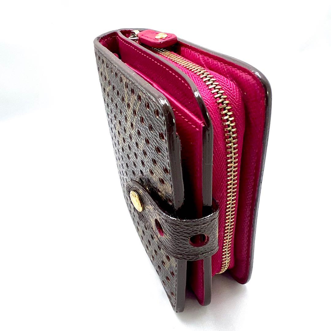 【美品】 ルイヴィトン モノグラム ペルフォ コンパクトジップ フューシャ