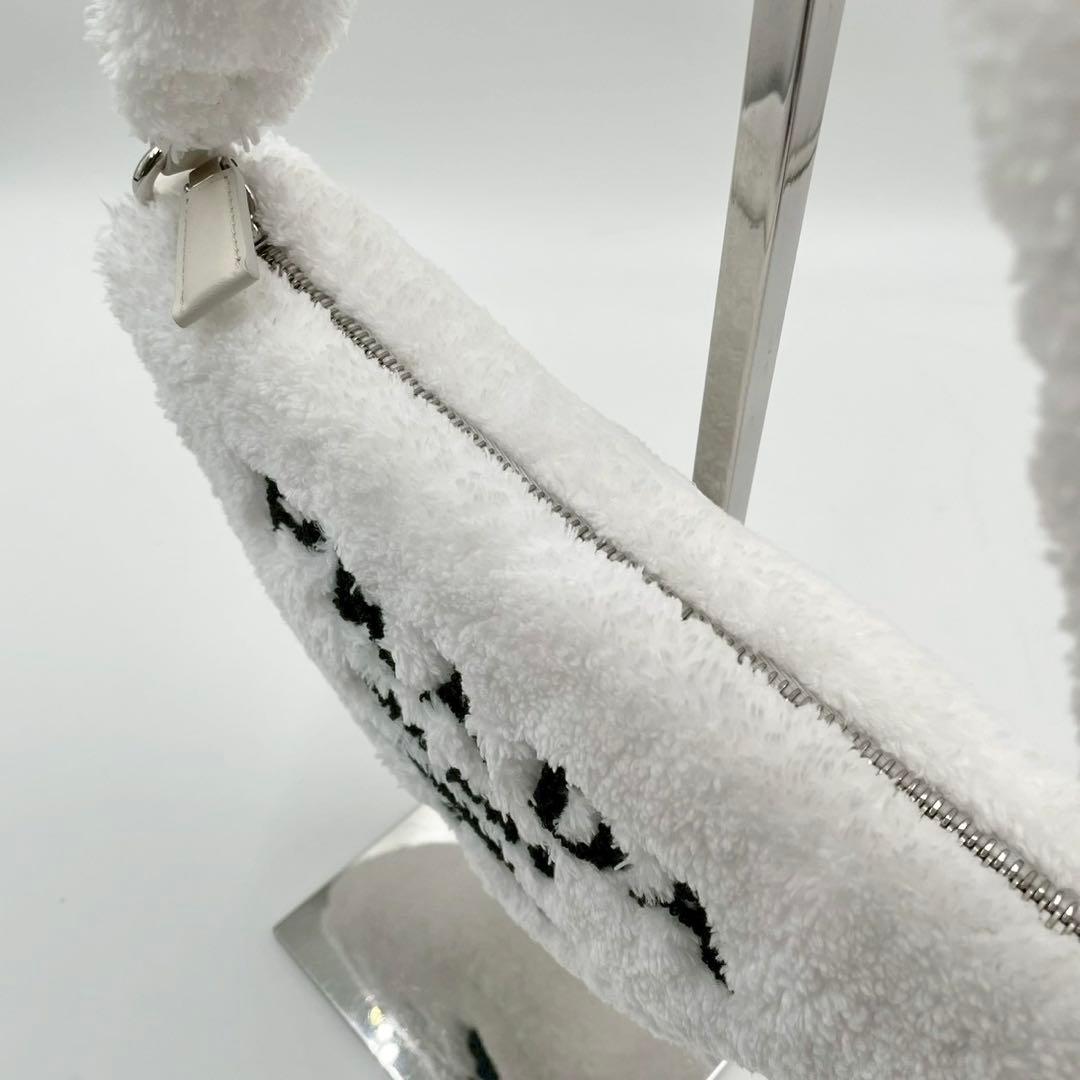 美品 プラダ テリークロス ハンドバッグ ミニバッグ トライアングル