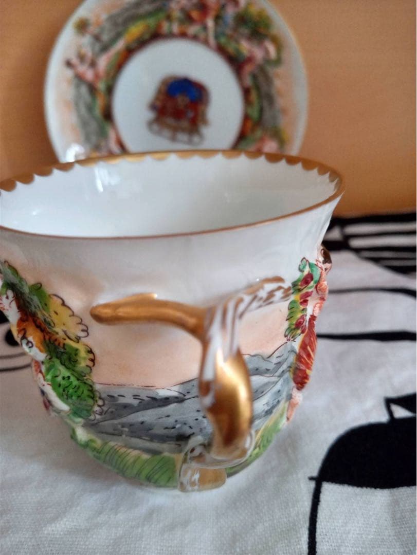 希少 リチャードジノリ カポディモンテ カップ ナポリ 神話 天使