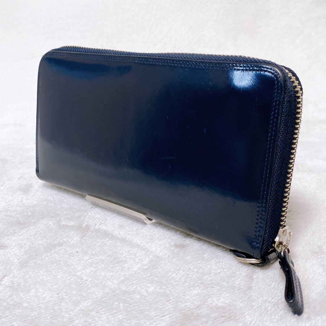 希少　PORTER ポーター　カウンター　長財布　ラウンドジップ　ネイビー　本革