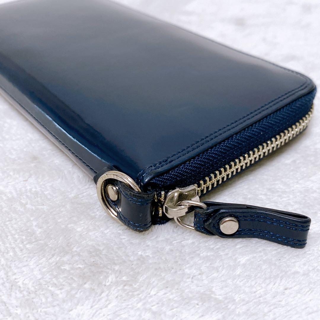 希少　PORTER ポーター　カウンター　長財布　ラウンドジップ　ネイビー　本革