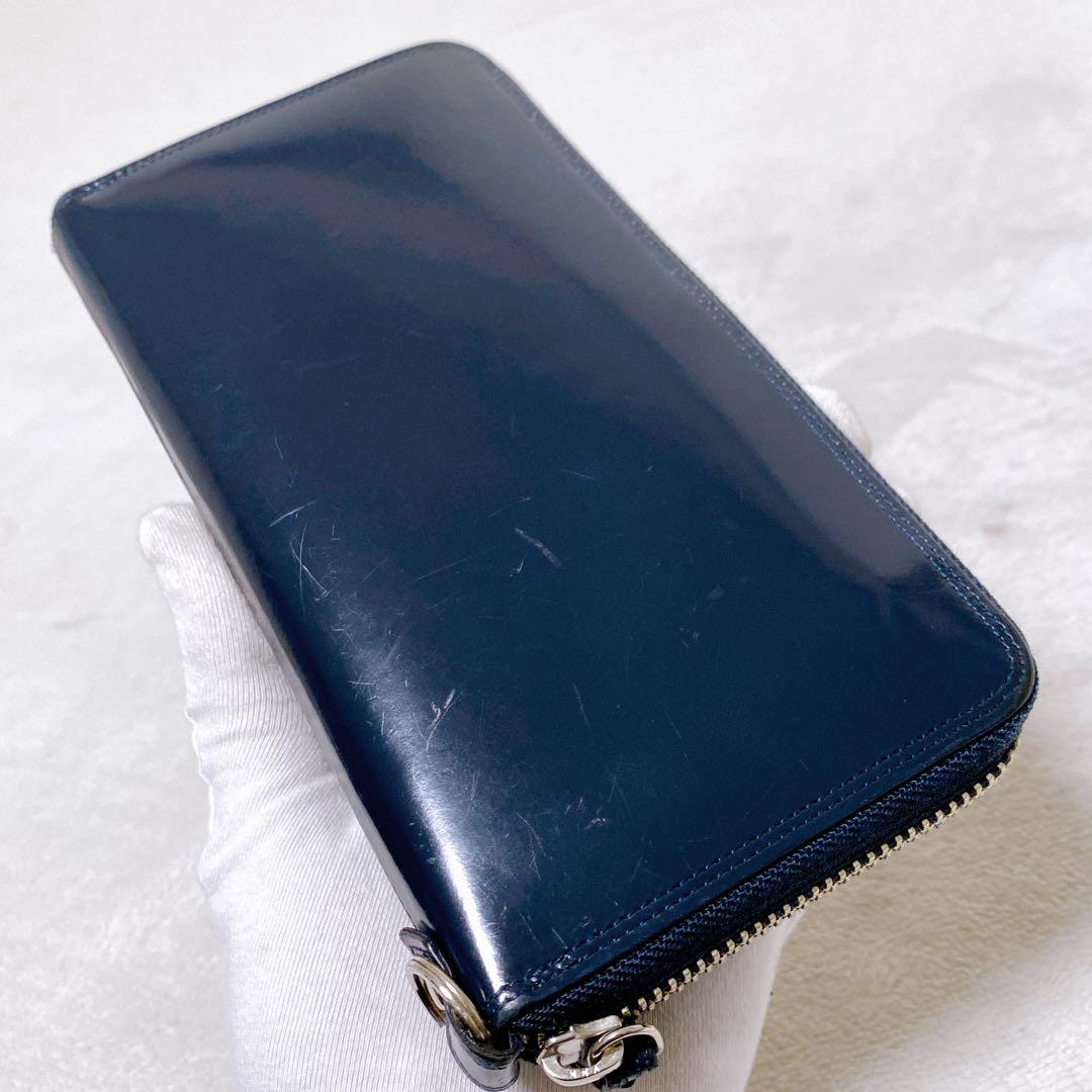 希少　PORTER ポーター　カウンター　長財布　ラウンドジップ　ネイビー　本革