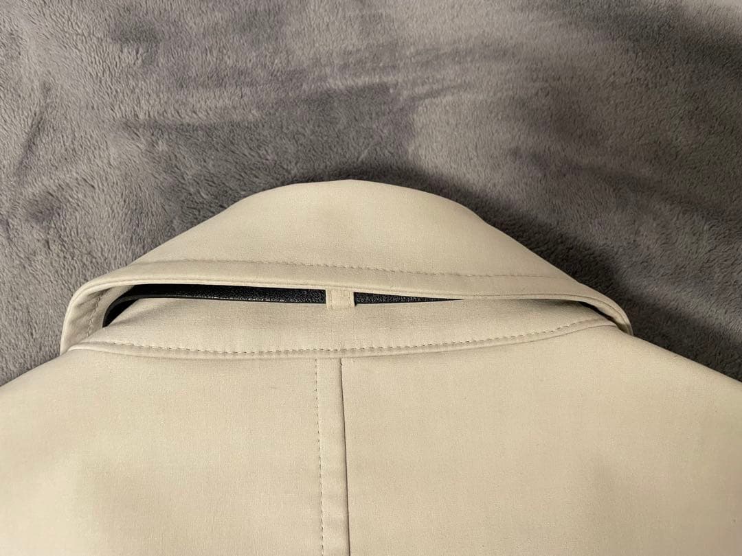 エルメス　レザー チンストラップ コットン ステンカラーコート　サイズ50