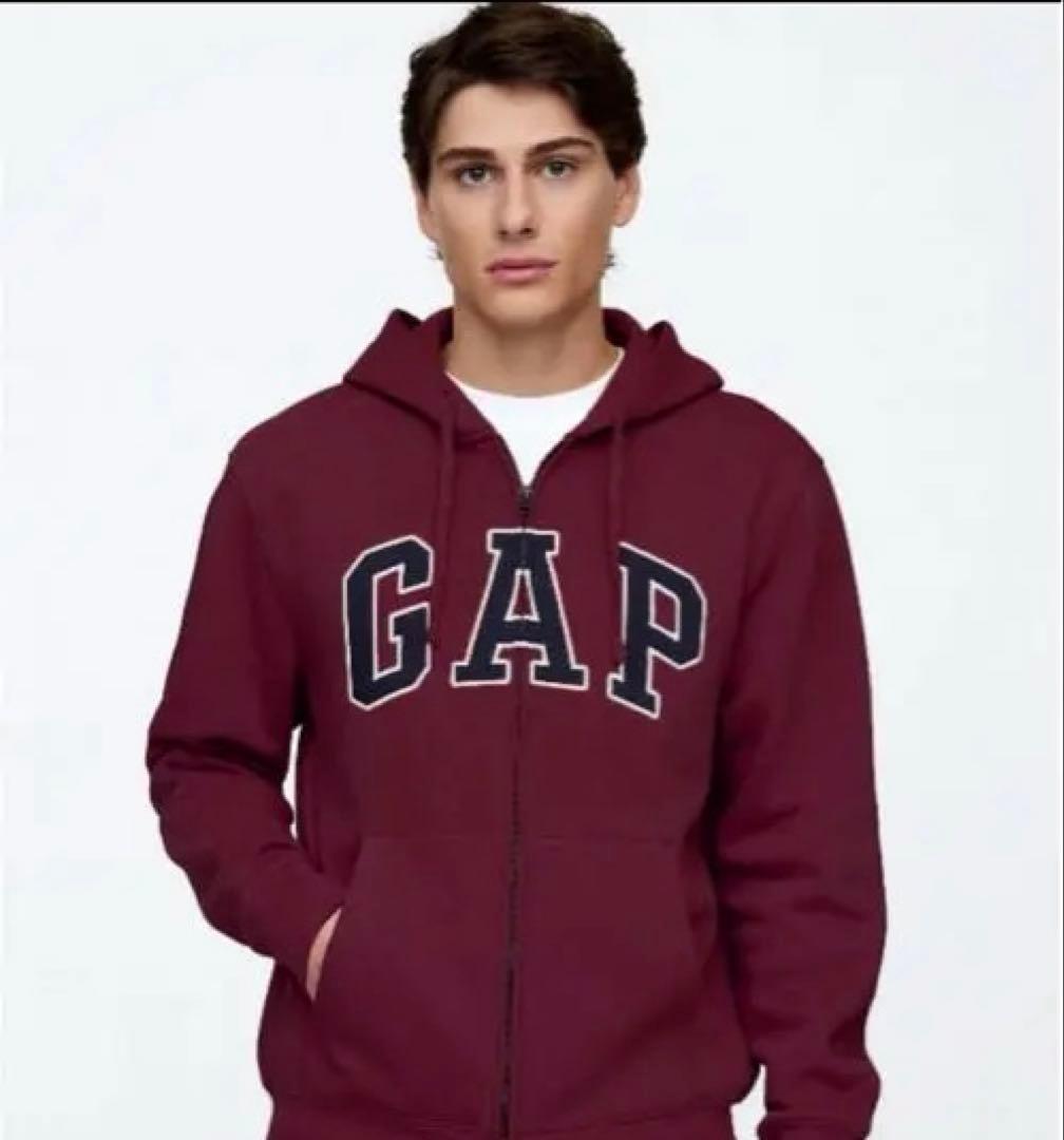 GAP バーガンディ ワイン レッド ジップアップパーカー XL - メルカリ