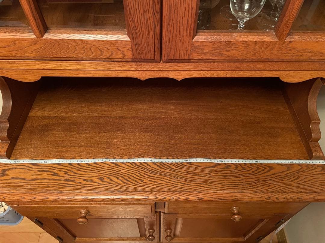 最終価格　《ナラ無垢材　食器棚　カップボード》 ヴィンテージ　最終発送9月17日