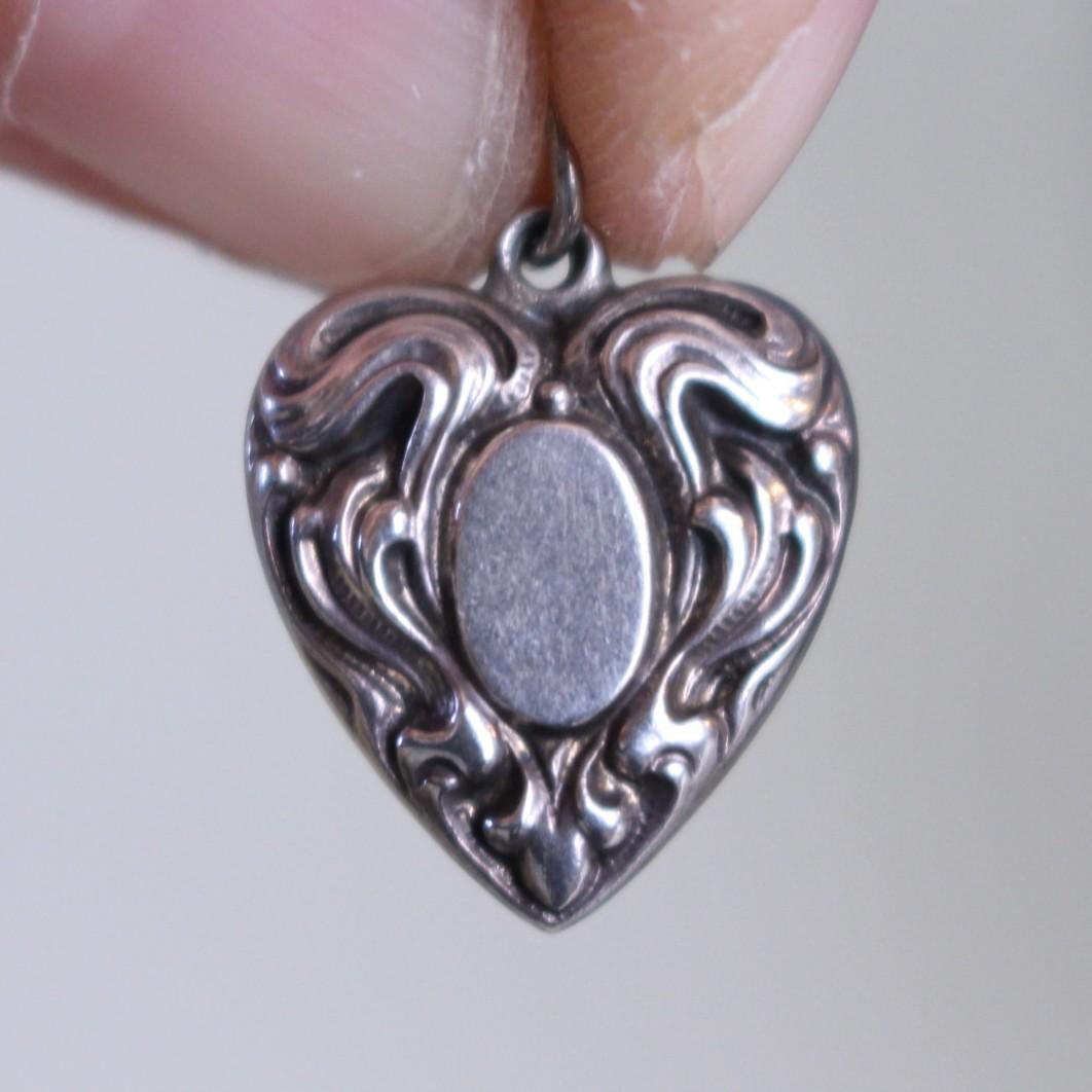 30s スウィートハートジュエリー WW2 シルバー チャーム 渦巻 波