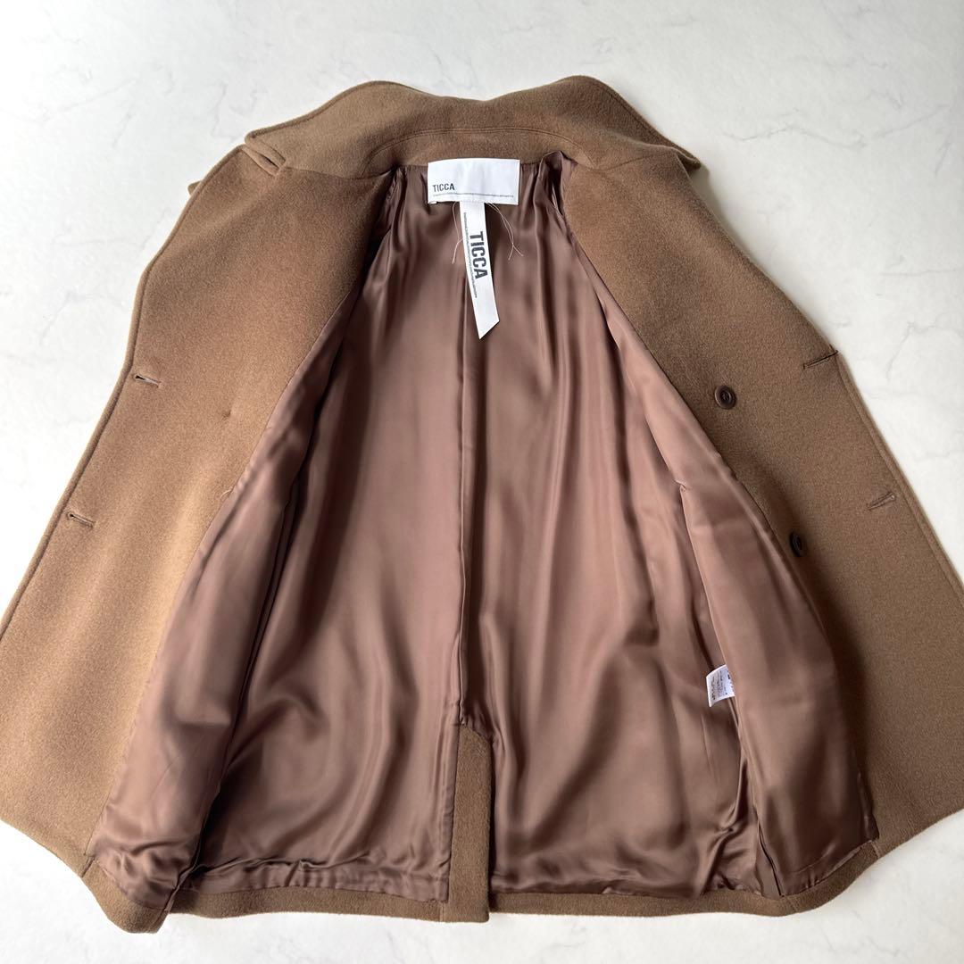 新品✨️定価6.4万 22AW ティッカ ショートピーコート キャメル