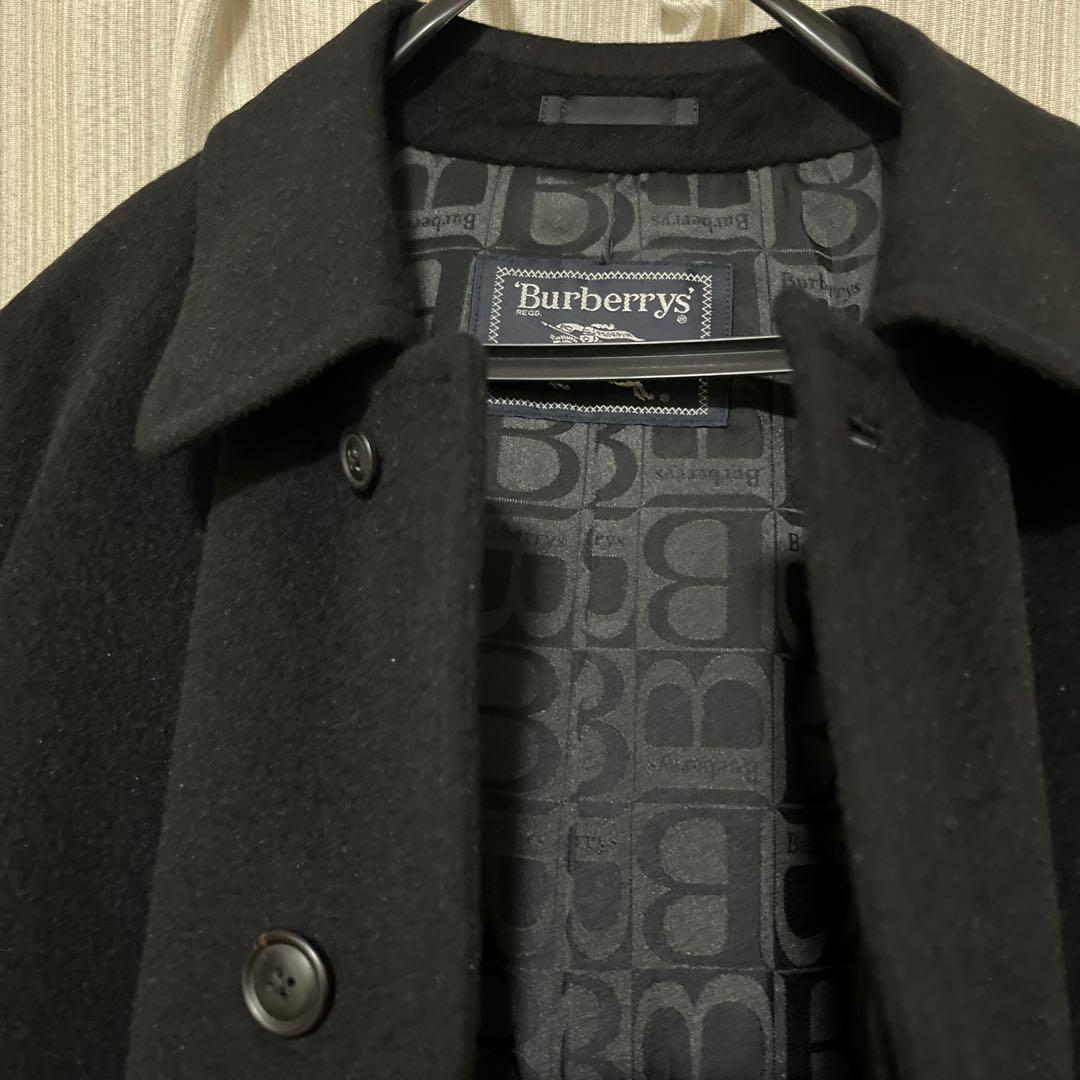 Burberry's ステンカラーコート M 黒 Burberrys ステンカラーコート 裏地チェック ネイビー メンズ SIZE