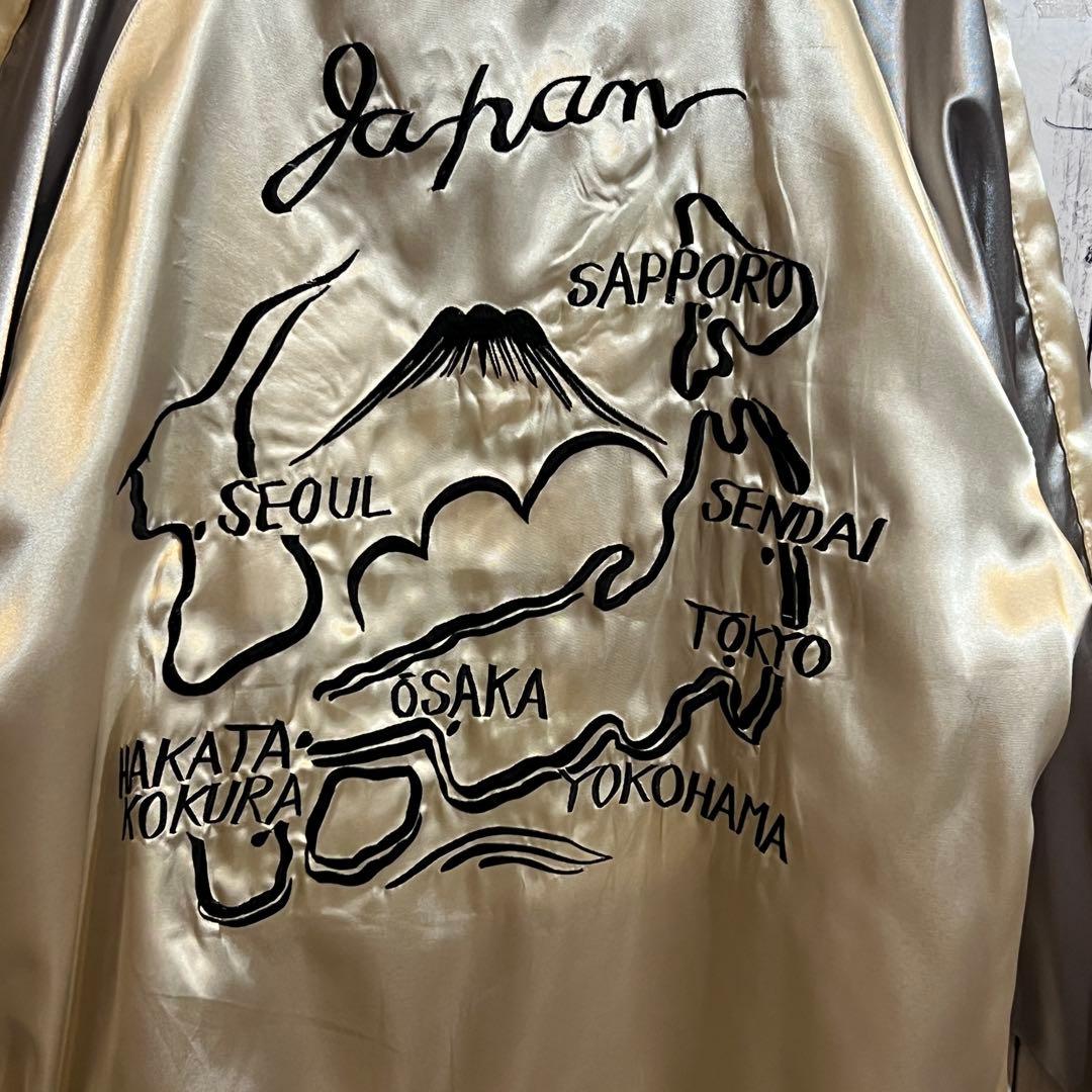 極美品】 テーラー東洋リバーシブル ボルドー L サテン スカジャン 鷲