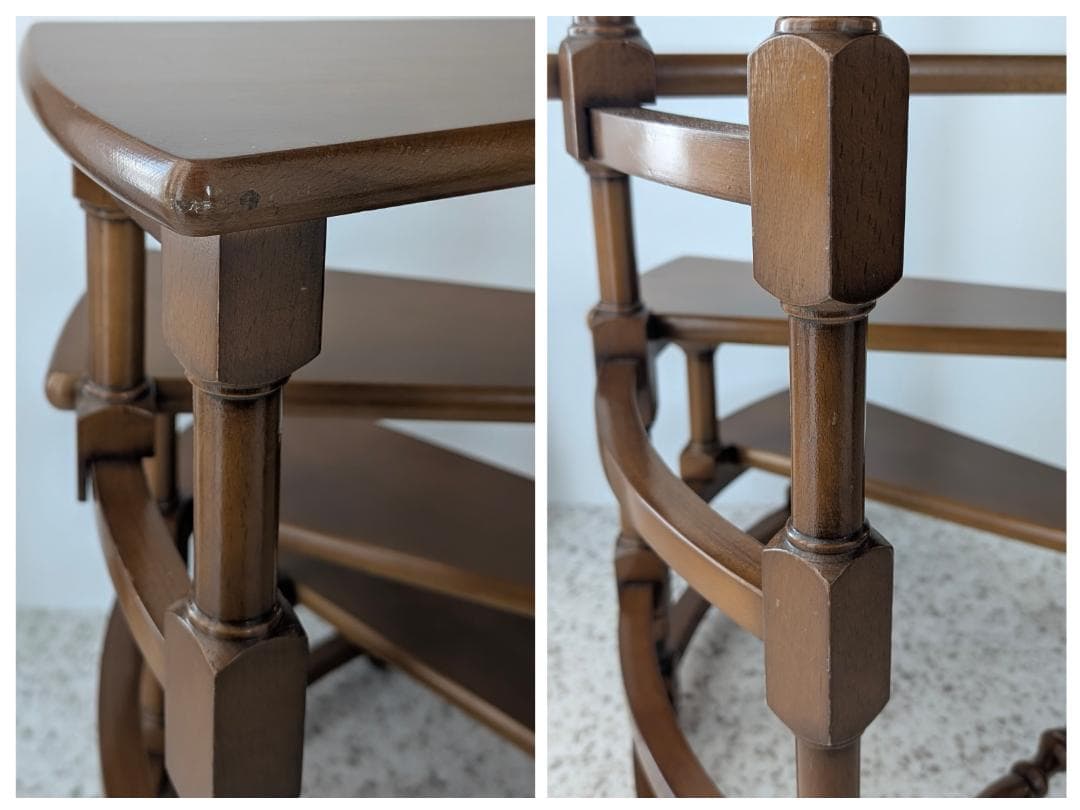 ビンテージ ライブリーステップ 螺旋階段 飾り棚 踏み台 ミッド