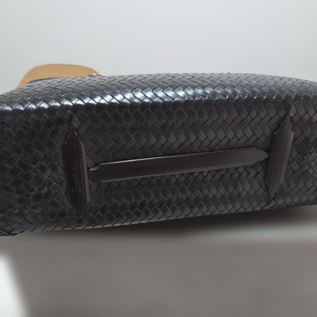 公長斎小菅 黒柄波網代ロングバッグ - メルカリ