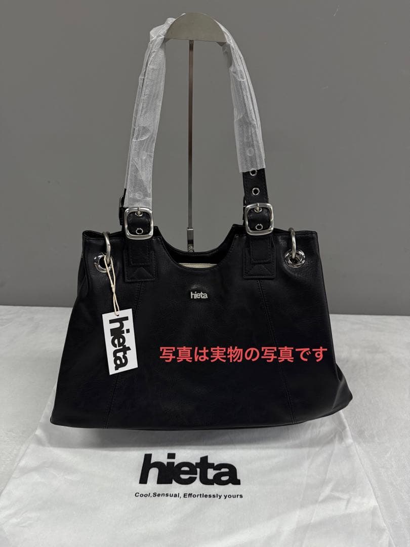 hieta ブラック ショルダーバッグ hieta ブラック ショルダーバッグ