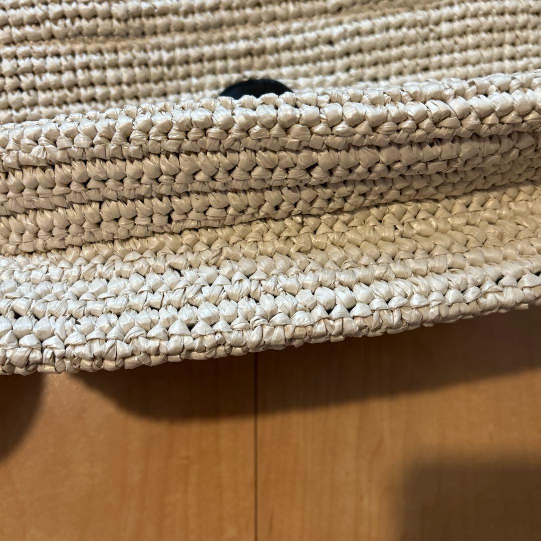 新品　マリークワント　トートバッグ　クロッシェラフィアライクトート　かごバック