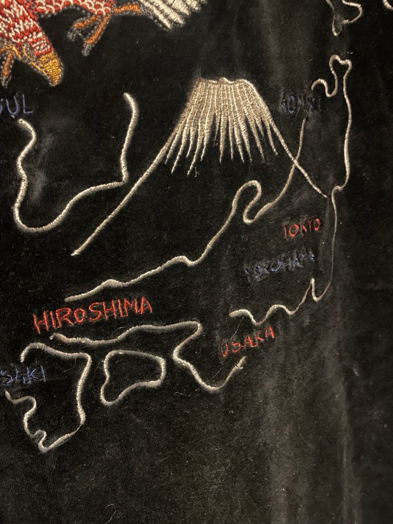 王道 ラフ 別珍スカジャン 鷹 龍刺繍 - メルカリ