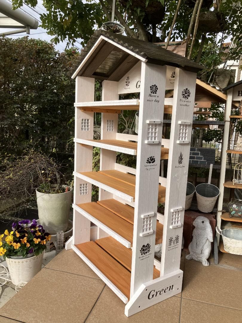 No39 ramuk.mii様専用 三角お屋根のgarden white 棚5段 - メルカリ