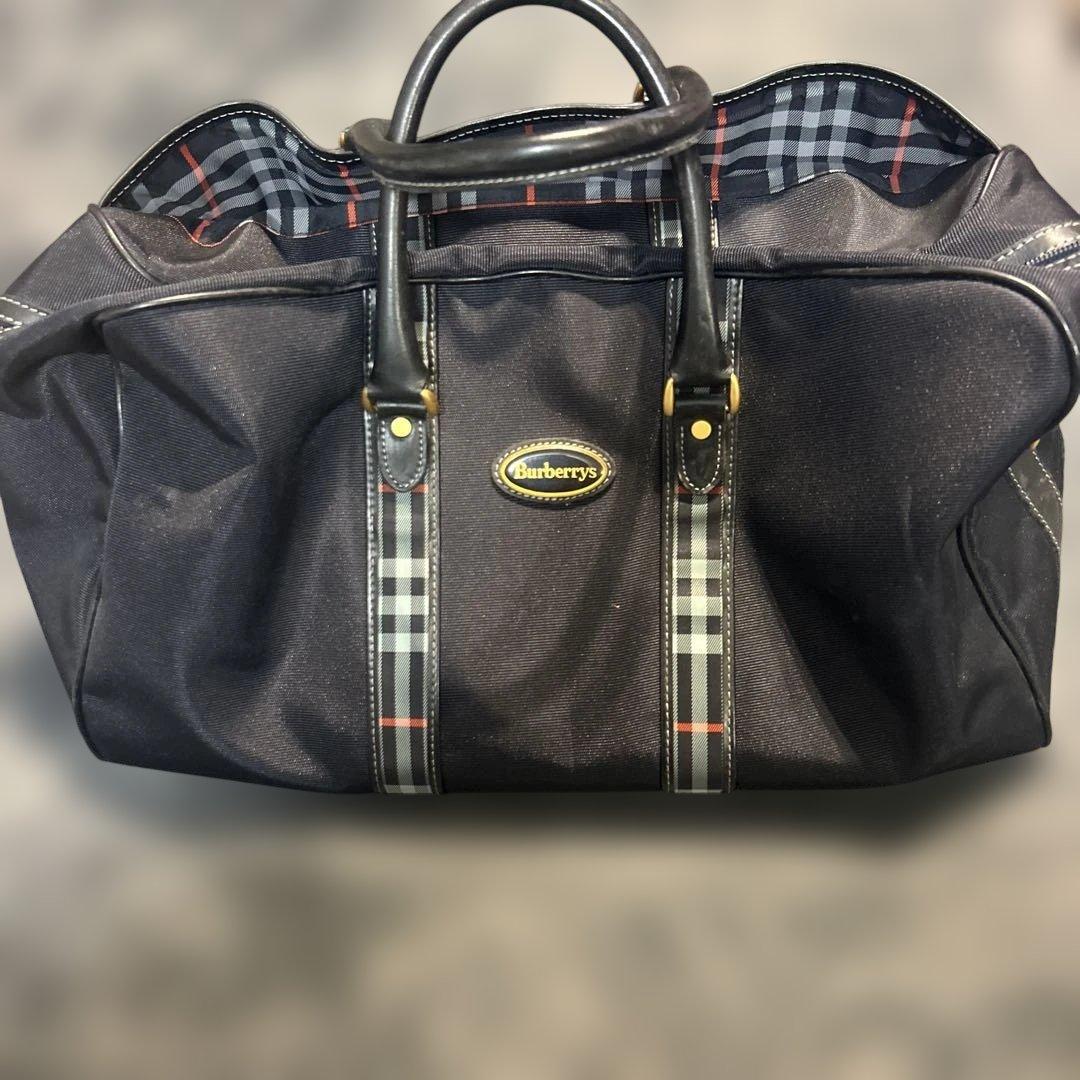 ヴィンテージ‼️ Burberrys ボストンバッグ 黒 - メルカリ