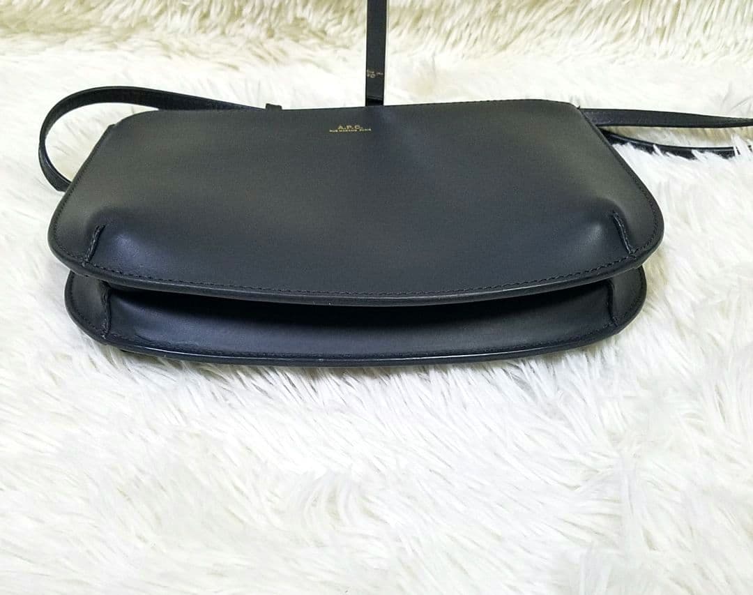 極美品】A.P.C ショルダーバッグ ダブルポケット レザー グレー 保存袋