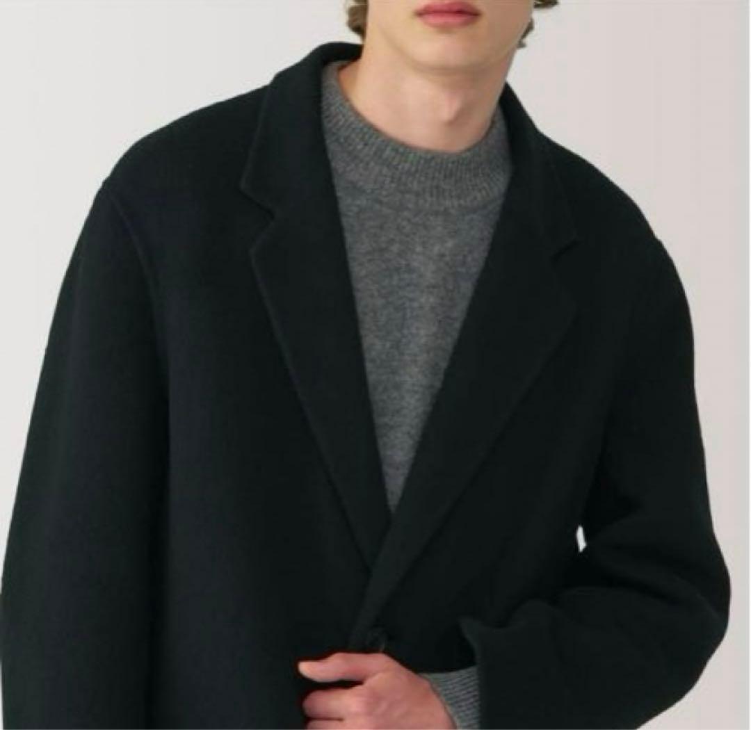 MUJI Labo カシミヤ混チェスターコート XL 黒 - メルカリ