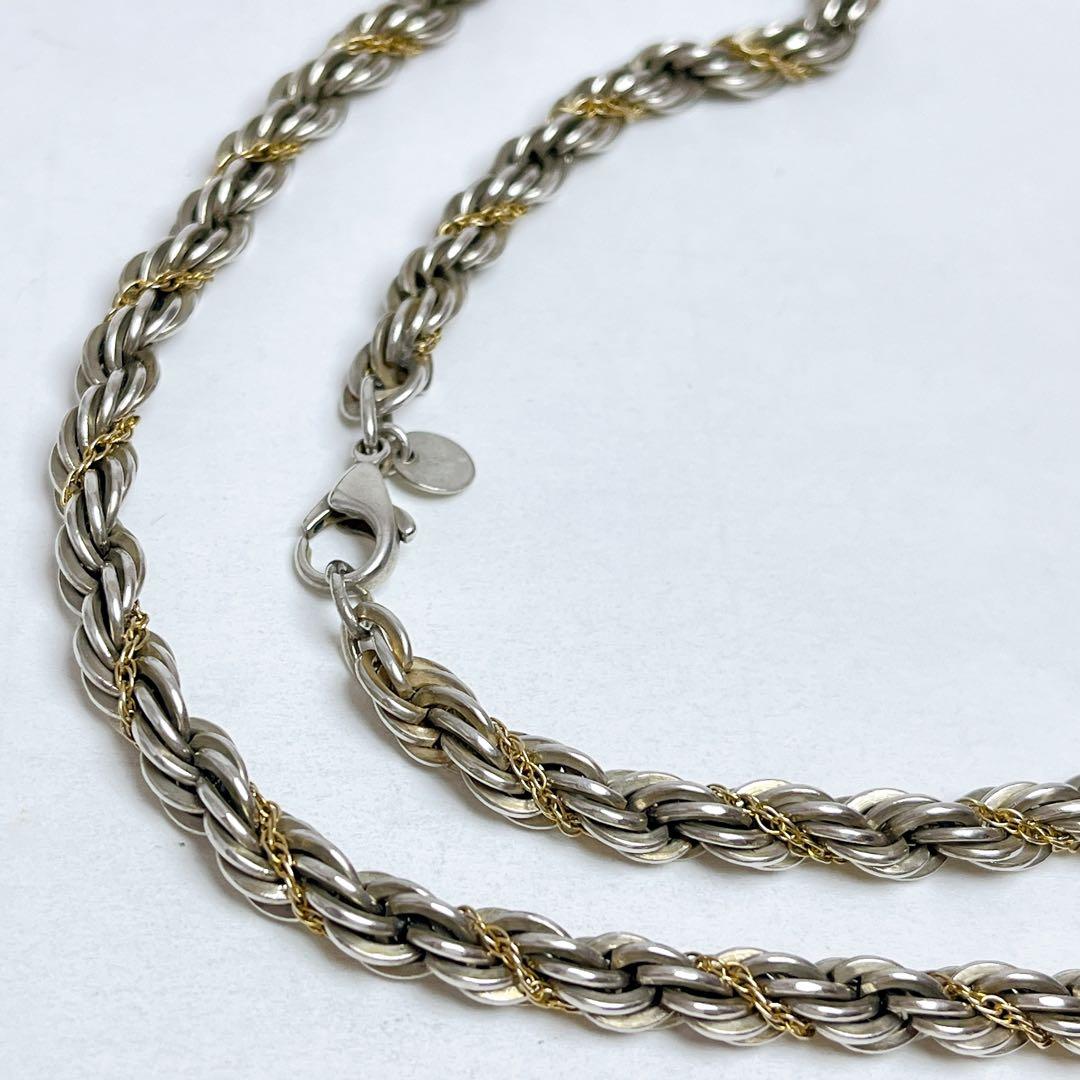 ティファニー 太め スクリュー ツイスト コンビ ネックレス 925 14K