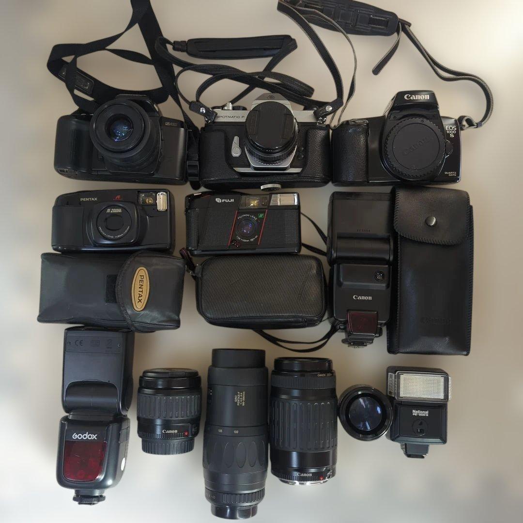 カメラ まとめ売り フィルムカメラ ストロボ レンズ 明日までの出品