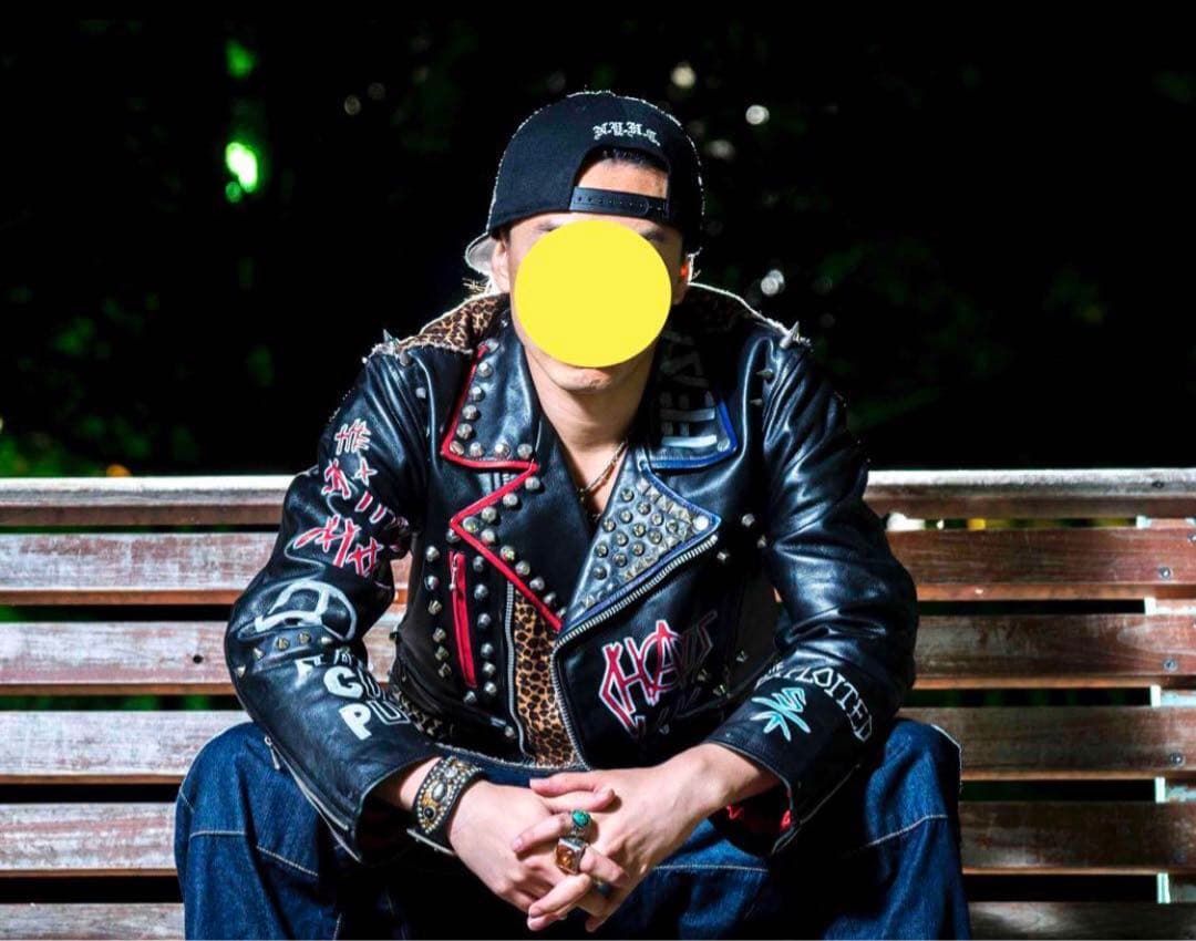 渋谷candy購入 スタッズダブルライダースジャケット - メルカリ