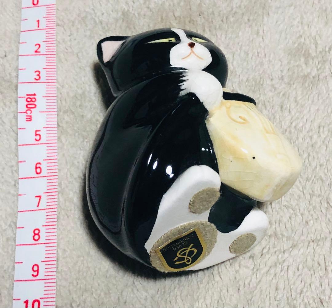 セブンコーポレーション 黒猫楽団 オーケストラ 猫 陶器 置物 ベース