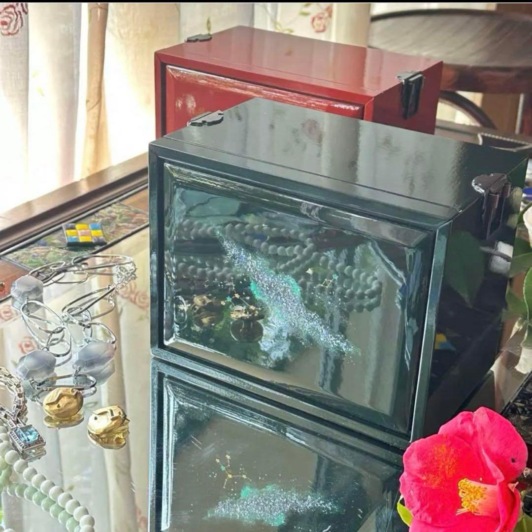 2191様感謝‼️ラストJAPAN輪島螺鈿蒔絵宝石箱「銀河-翠みどり」1点