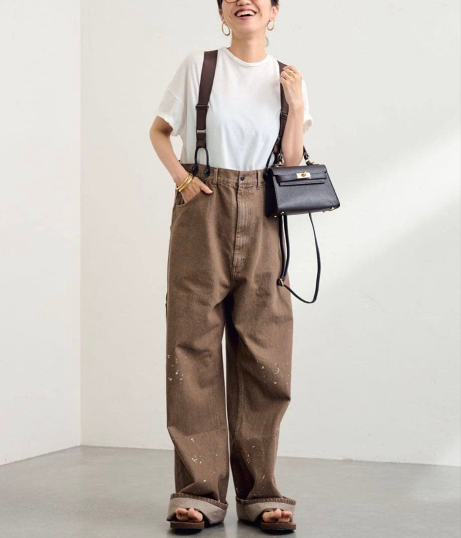 PAYDAY /ペイデイ サスペンダー付きペイント加工デニム　36