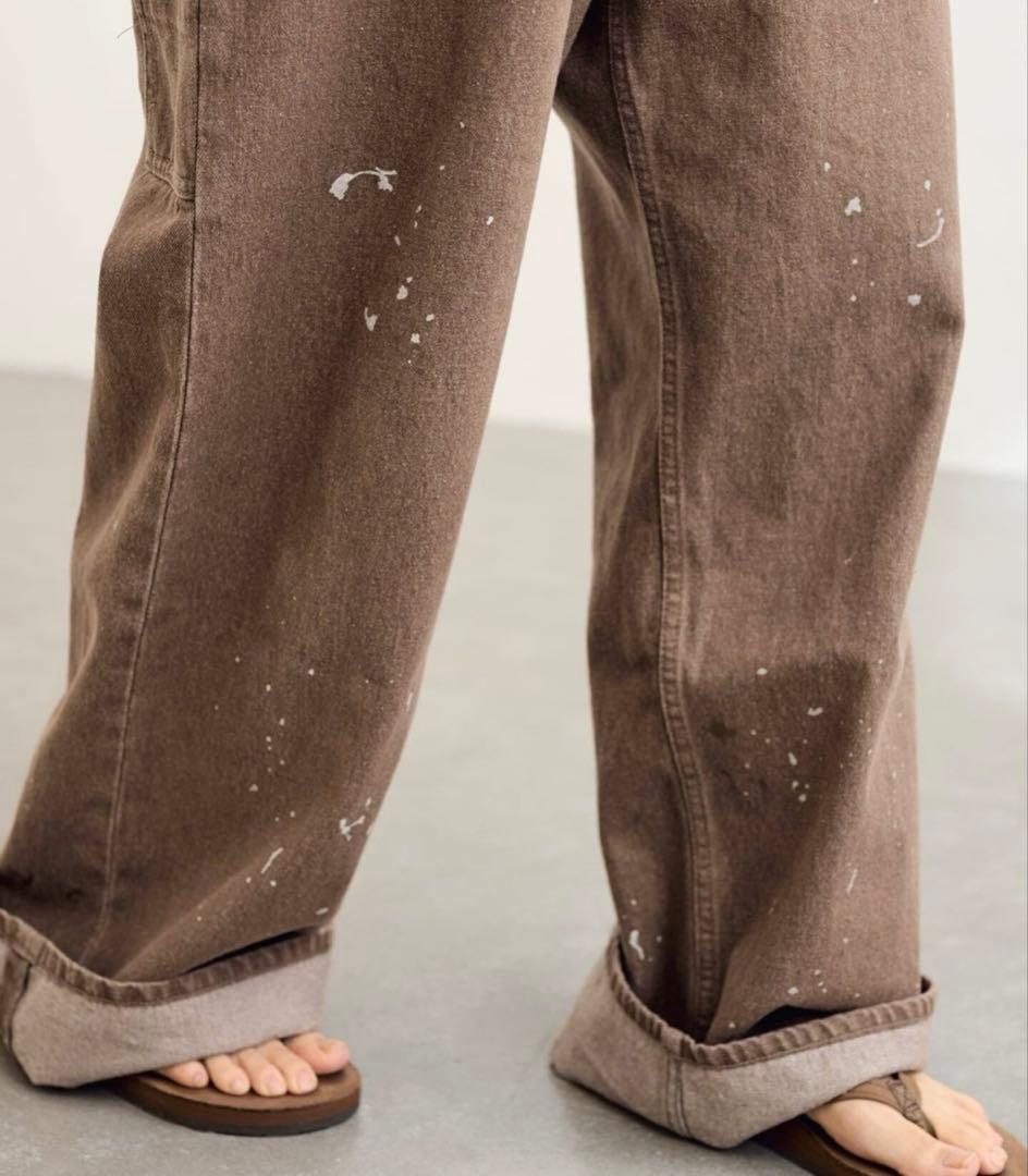 PAYDAY /ペイデイ サスペンダー付きペイント加工デニム　36