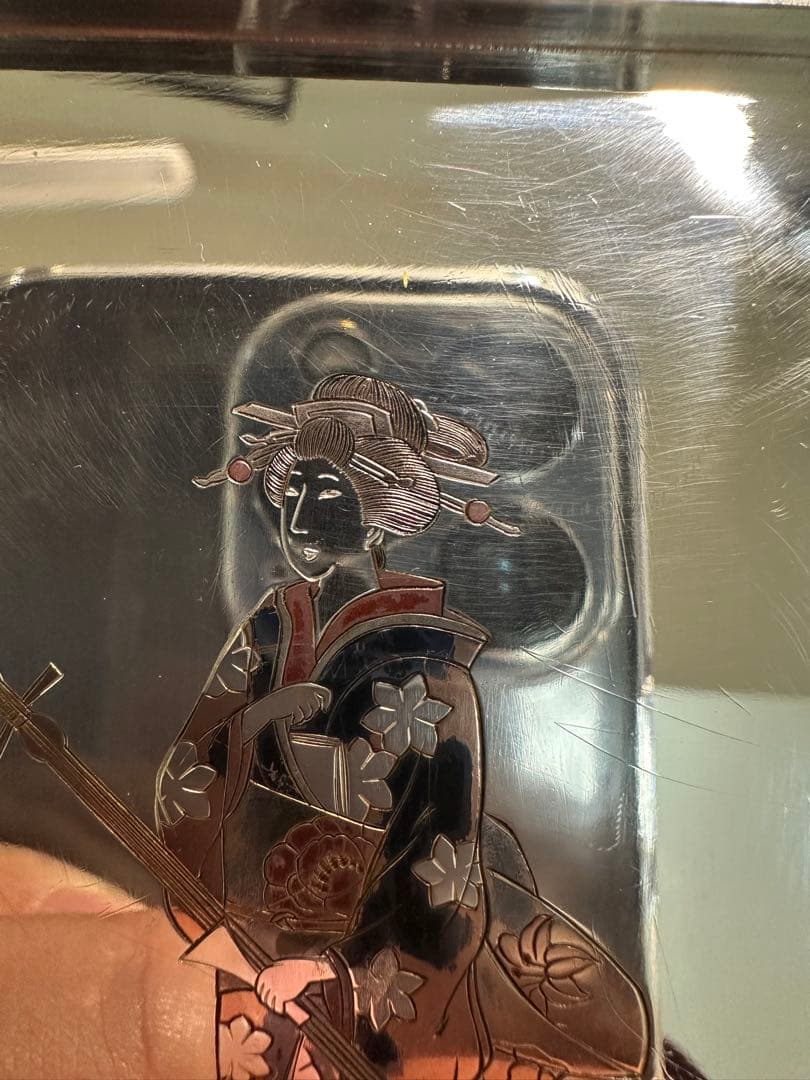 純銀950刻印　煙草入れ　シガレットケース　金工　骨董古美術