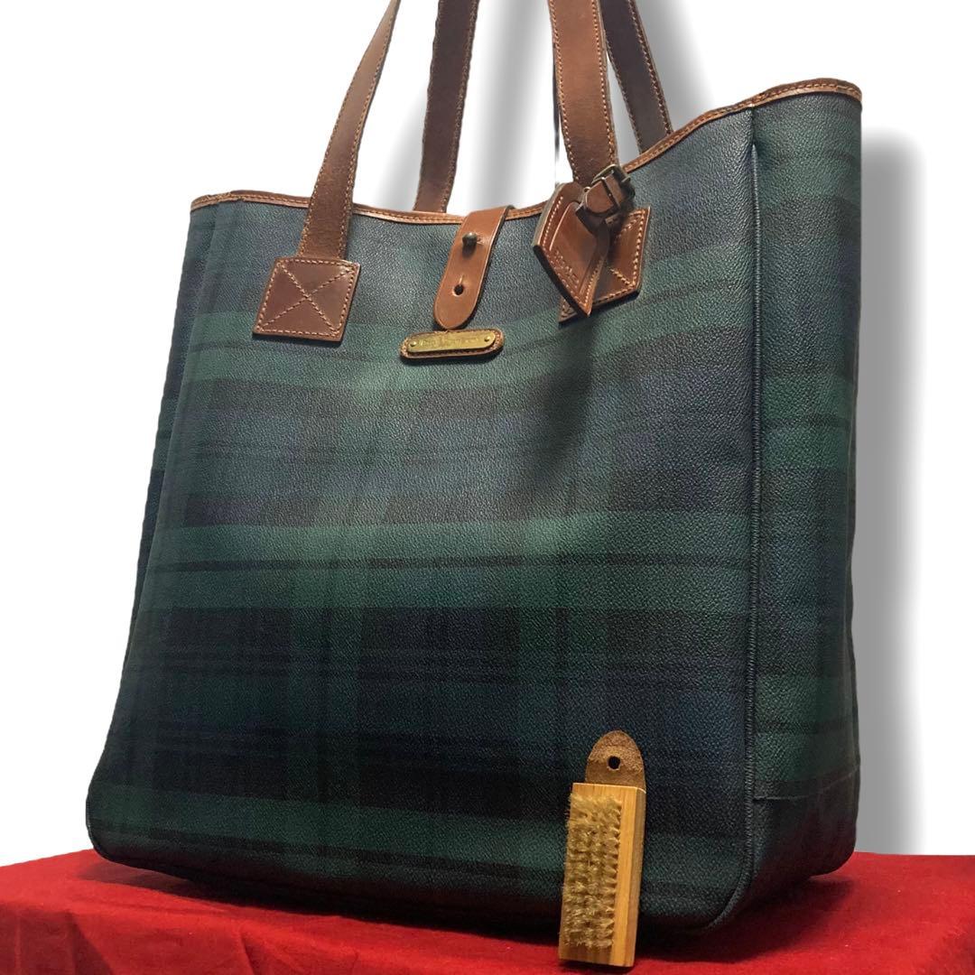 ポロラルフローレン トートバッグ A4収納可 大容量 チェック PVC