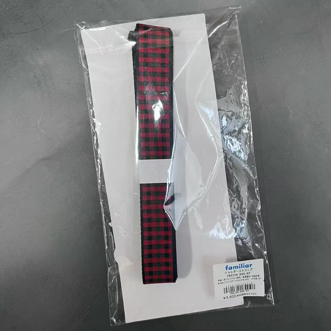 ファミリア ショルダーストラップ 赤 チェック - メルカリ