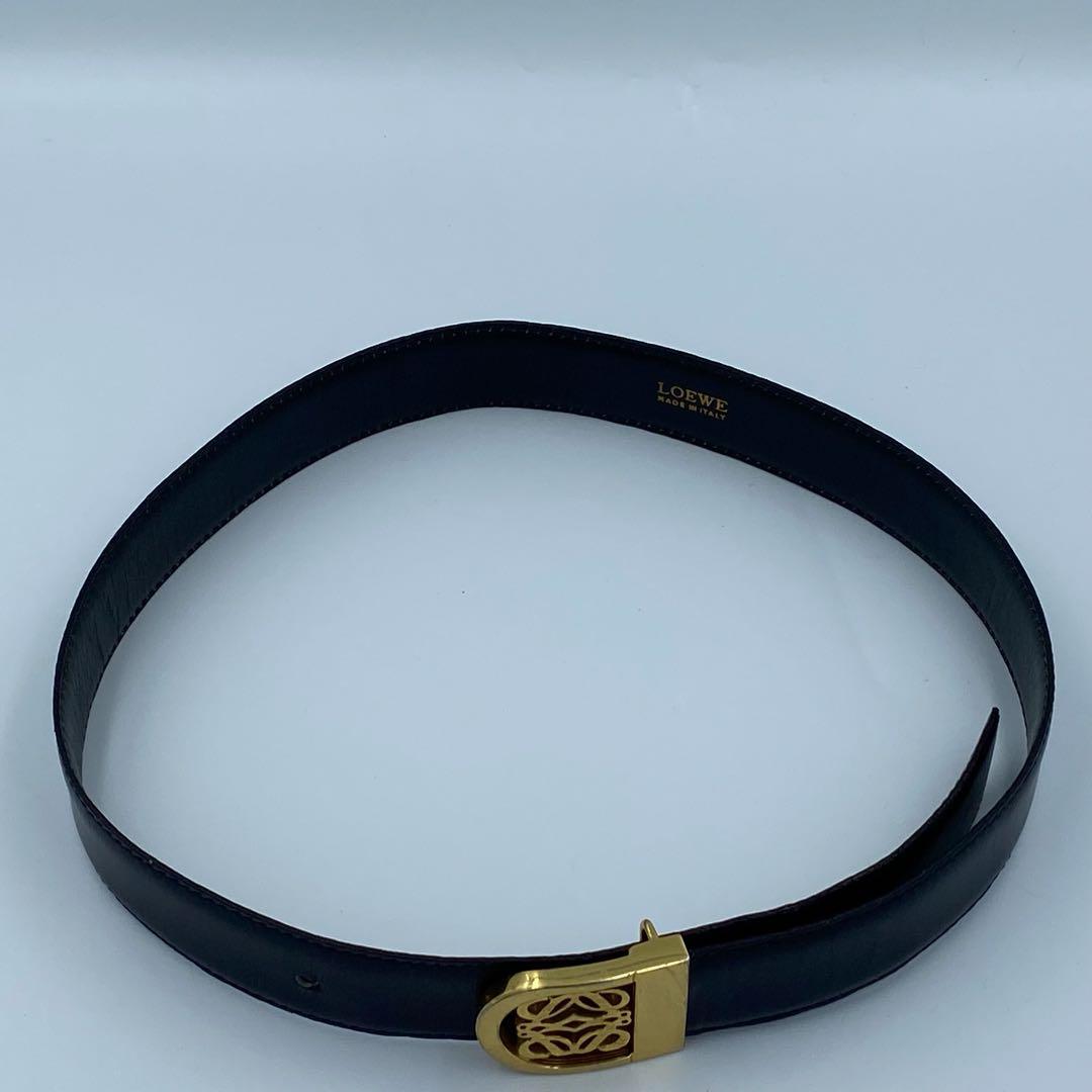 ✨希少✨ロエベ ベルト アナグラム レディース レザー ダークネイビー