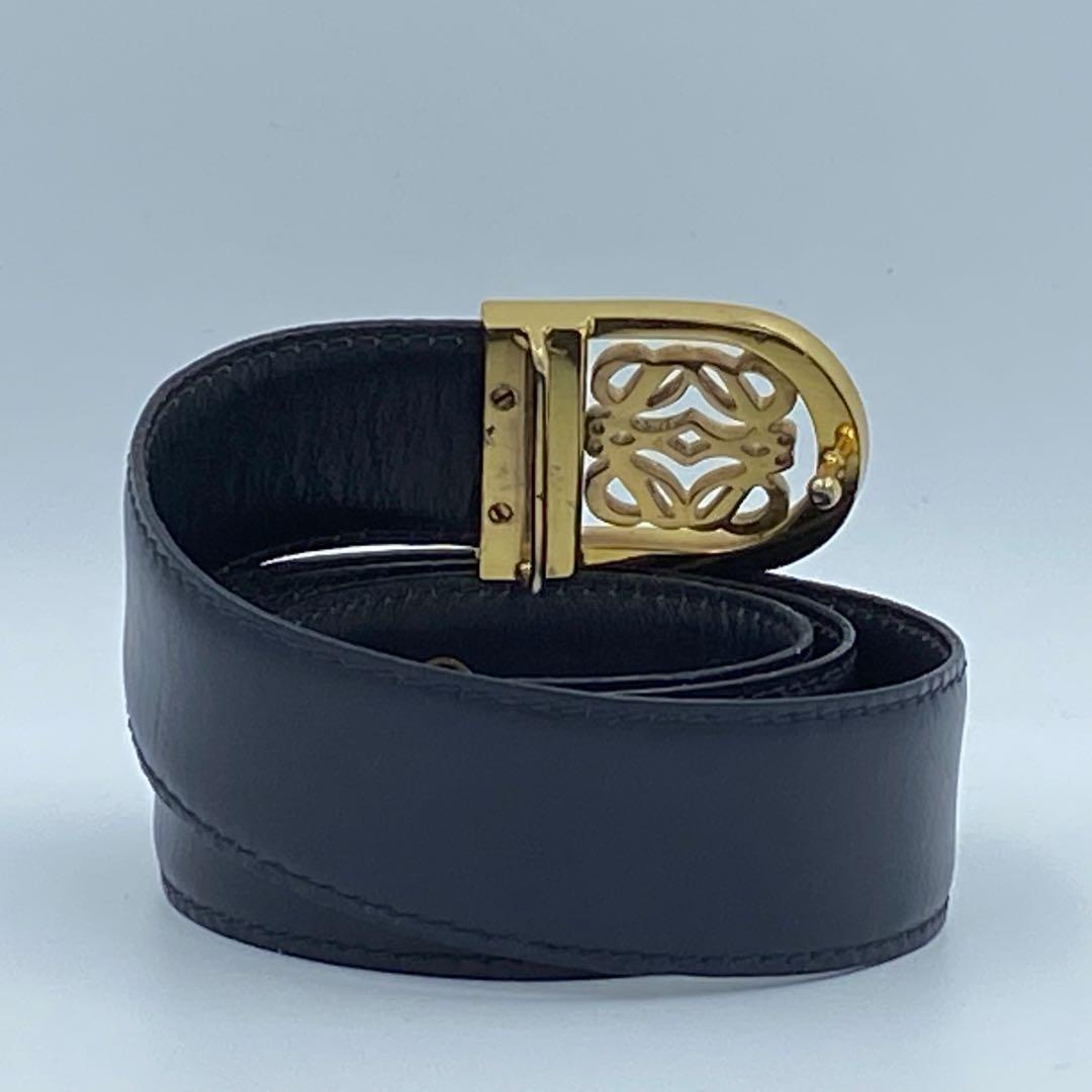 ✨希少✨ロエベ ベルト アナグラム レディース レザー ダークネイビー