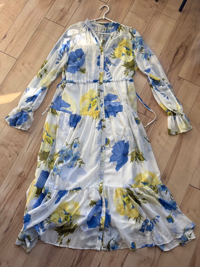 フラワープリント ロングワンピース（サイズ38） ビンテージフラワープリントロングワンピース/le.coeur blanc(ルクール