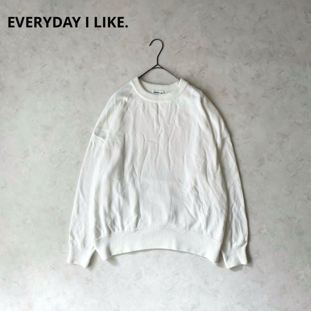 EVERYDAY I LIKE. コットンニット プルオーバー セーター 白 - メルカリ