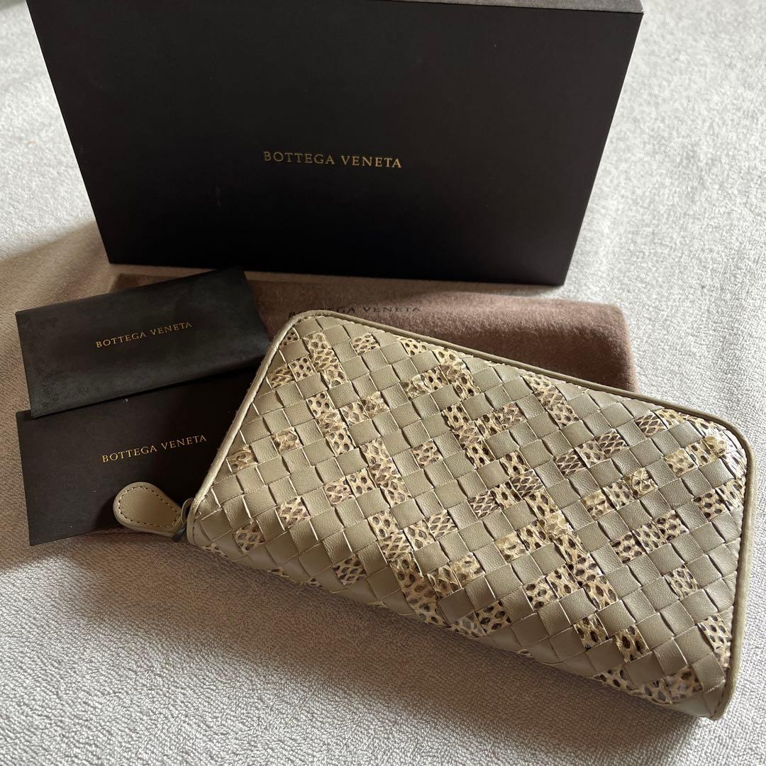 Bottega Veneta パイソン編み込みレザー長財布 - メルカリ