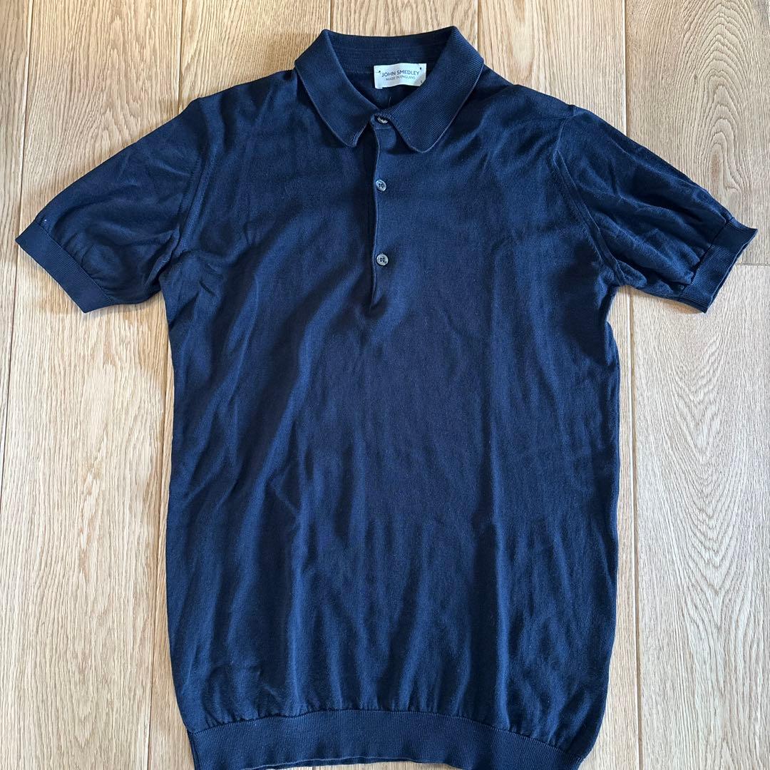 数回使用 美品 ジョンスメドレー ポロニット ネイビー S - メルカリ