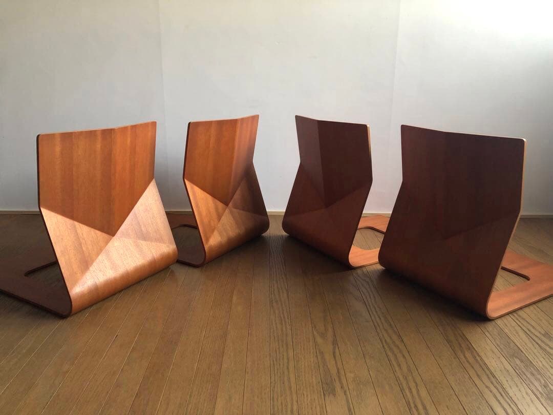 天童木工 プライウッド 座椅子 4脚セット 和家具 ペリアン