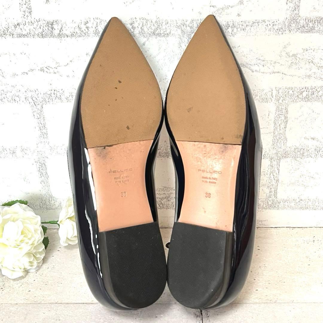 ペリーコ】アネッリ ポインテッドトゥ フラットパンプス♡ネイビー