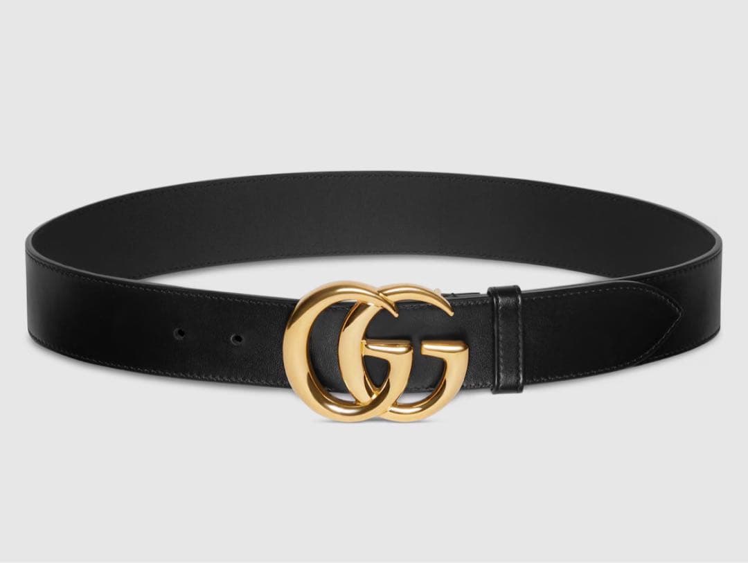 GUCCI ダブルGロゴ ベルト ブラック 85/34 - メルカリ