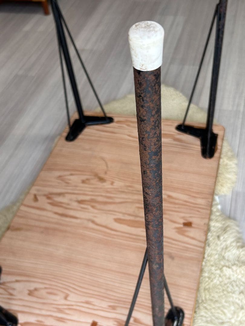 昭和レトロ ポップ 花柄 鉄脚テーブル ヴィンテージ 作業台 ダイニング