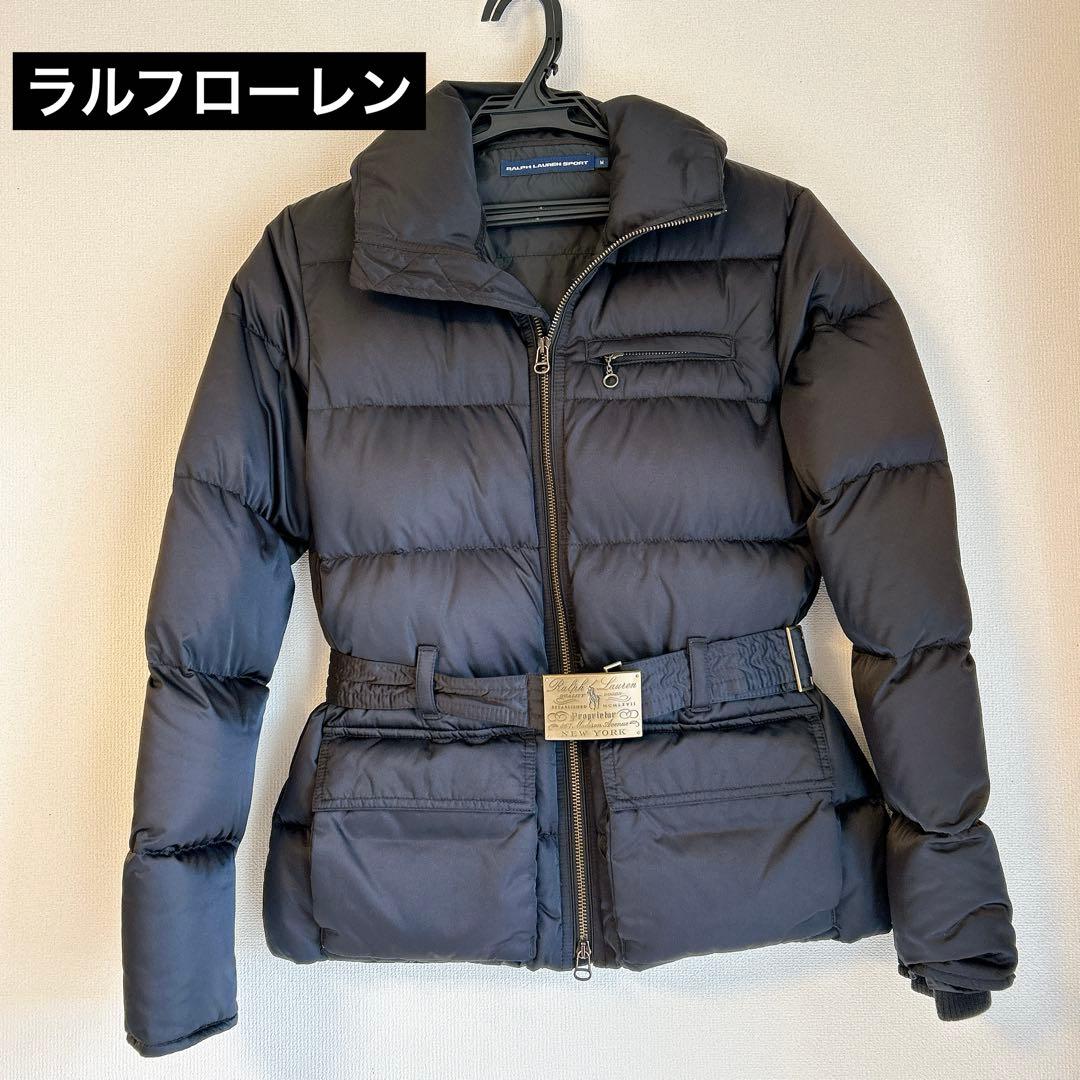 ラルフローレン ダウンジャケット レディース ベルト ロゴプレート M