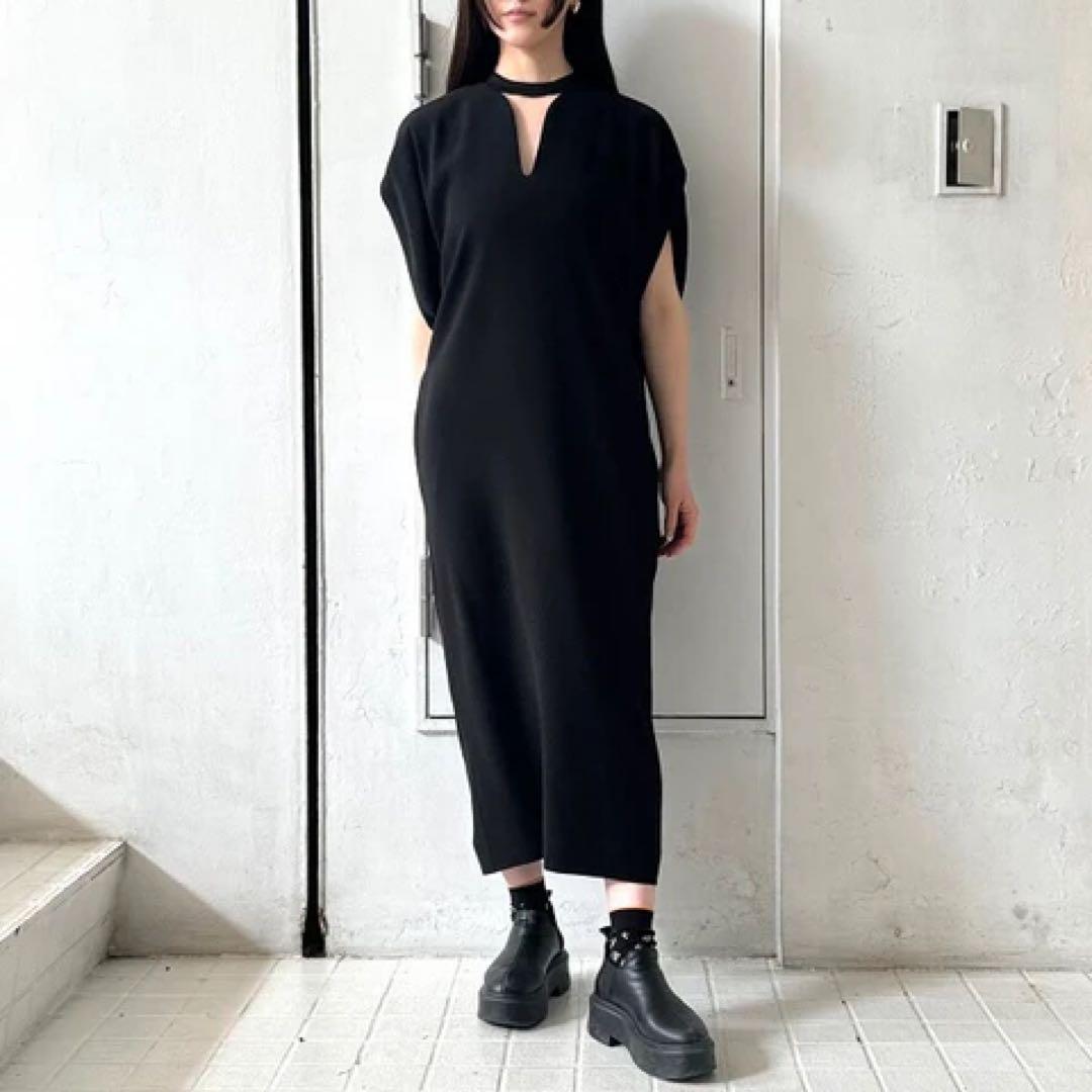 マメレースバックドレス24SS ワンピースブラック