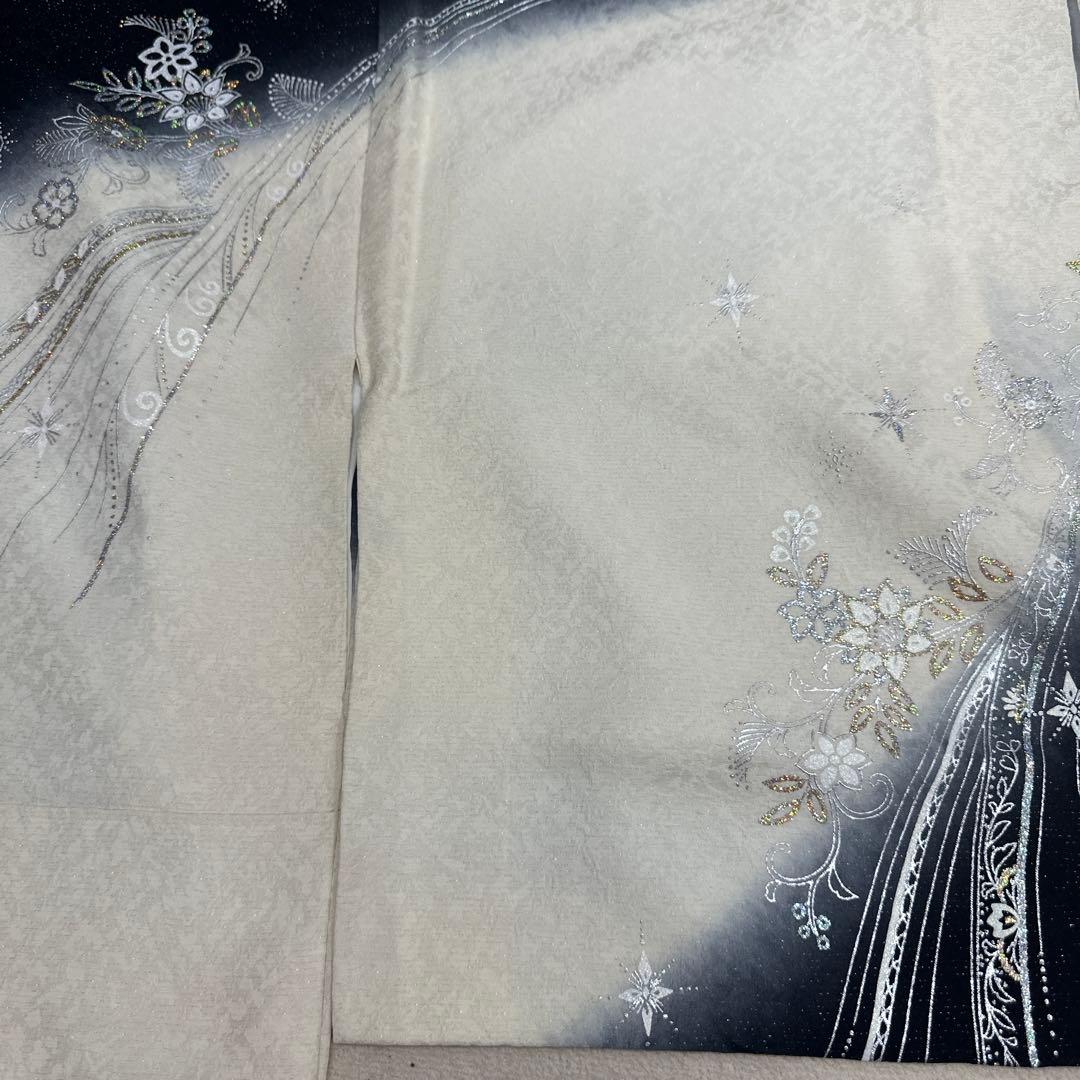 モノトーン キラキララインストーン訪問着 銀通し 白黒 - メルカリ