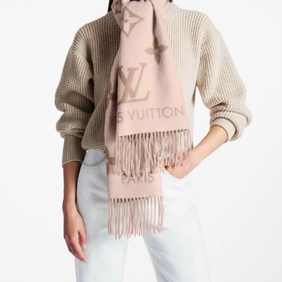 ルイヴィトン マフラー レイキャビック ピンク べージュM78908